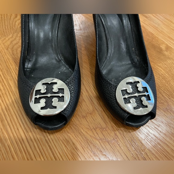 TORY BURCH Peep Toe Pump Sally 2 Leather Wedge - Picture 8 of 15